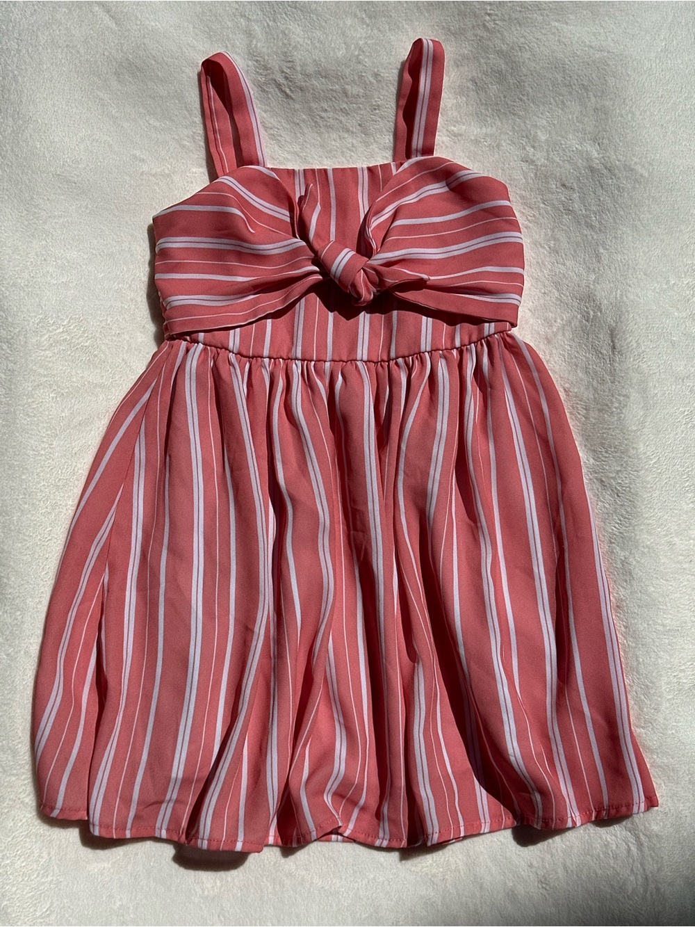 Habitual Pink and White Striped Sundress with Knot Front